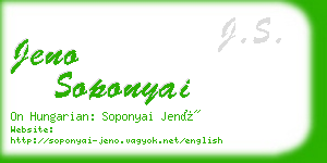 jeno soponyai business card